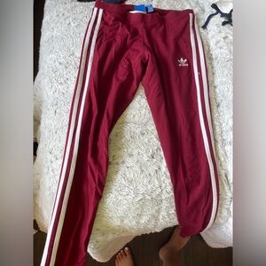 Maroon adidas leggings